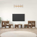 Set dulap TV Pe perete 8 pcs Stejar Artizanal Lemn compozit - WALTI WALTI