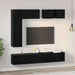 Set comodă TV Pe perete 8 pcs Stejar Negru Lemn compozit - WALTI WALTI
