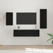 Set comodă TV Pe perete 4 pcs Stejar Negru Lemn compozit - WALTI WALTI