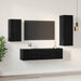 Set comodă TV Pe perete 4 pcs Stejar Negru Lemn compozit - WALTI WALTI