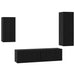 Set comodă TV Pe perete 4 pcs Stejar Negru Lemn compozit - WALTI WALTI