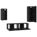 Set comodă TV Pe perete 4 pcs Stejar Negru Lemn compozit - WALTI WALTI