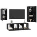 Set comodă TV Pe perete 4 pcs Stejar Negru Lemn compozit - WALTI WALTI