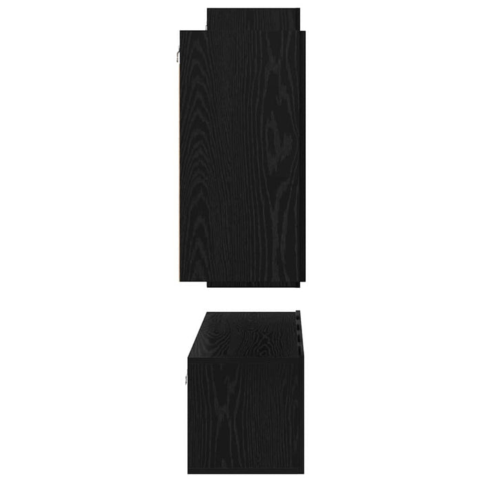 Set comodă TV Pe perete 4 pcs Stejar Negru Lemn compozit - WALTI WALTI