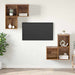 Set comodă TV Pe perete 4 pcs Lemn Vechi Lemn compozit - WALTI WALTI