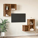 Set comodă TV Pe perete 4 pcs Lemn Vechi Lemn compozit - WALTI WALTI