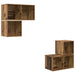 Set comodă TV Pe perete 4 pcs Lemn Vechi Lemn compozit - WALTI WALTI