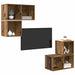 Set comodă TV Pe perete 4 pcs Lemn Vechi Lemn compozit - WALTI WALTI
