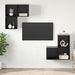 Set dulap TV 4 pcs Stejar negru 37 x 37 x 72 cm Lemn compozit - WALTI WALTI