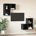 Set dulap TV 4 pcs Stejar negru 37 x 37 x 72 cm Lemn compozit - WALTI WALTI