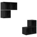 Set dulap TV 4 pcs Stejar negru 37 x 37 x 72 cm Lemn compozit - WALTI WALTI