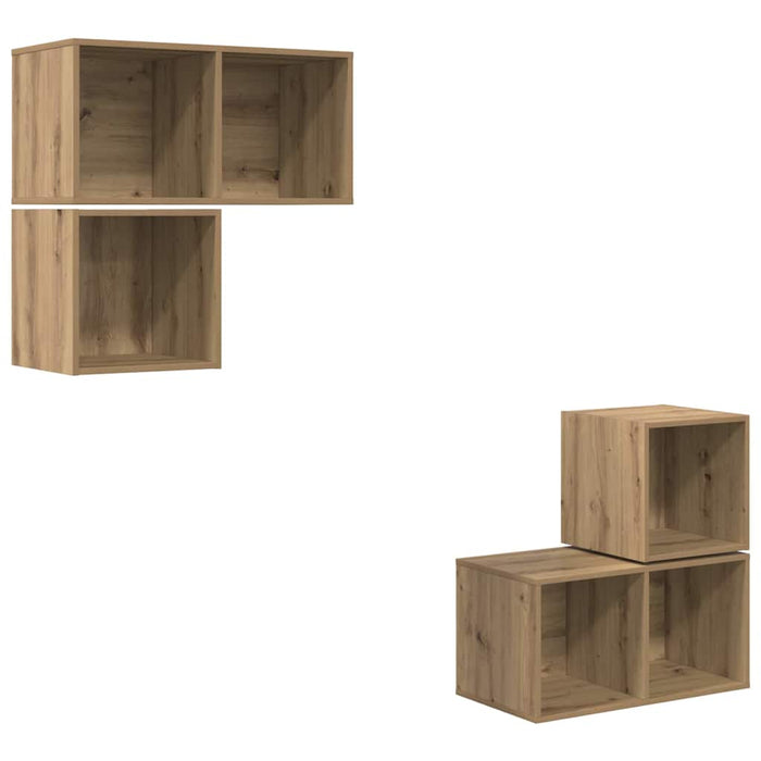 Set dulap TV 4 pcs stejar artizanal 37 x 37 x 72 cm - WALTI WALTI