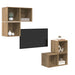 Set dulap TV 4 pcs stejar artizanal 37 x 37 x 72 cm - WALTI WALTI