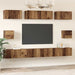 Set comodă TV Pe perete 8 pcs Lemn Vechi Lemn compozit - WALTI WALTI