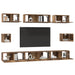 Set comodă TV Pe perete 8 pcs Lemn Vechi Lemn compozit - WALTI WALTI