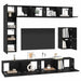Set comodă TV Pe perete 8 pcs Stejar Negru Lemn compozit - WALTI WALTI