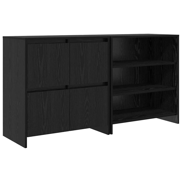 Bufet cu raft cu ușă 2 pcs Stejar negru 70 x 41 x 75 cm Lemn compozit - WALTI WALTI