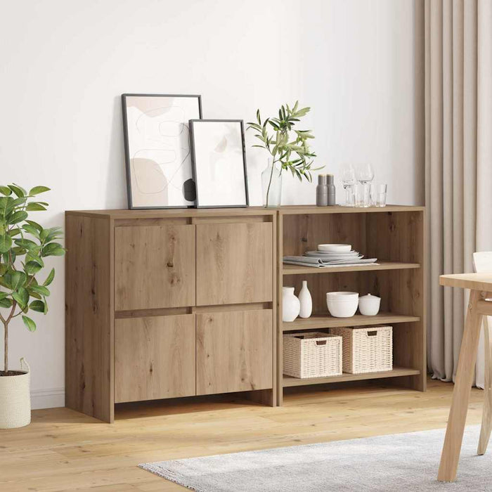 Bufet 2 pcs stejar artizanal 70 x 41 x 75 cm Lemn compozit - WALTI WALTI
