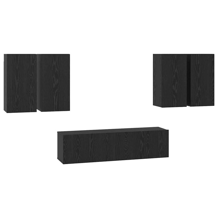 Set comodă TV 6 pcs Stejar negru 60 x 30 x 30 cm Lemn compozit - WALTI WALTI