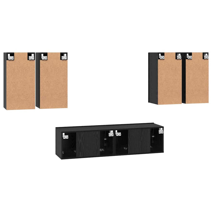 Set comodă TV 6 pcs Stejar negru 60 x 30 x 30 cm Lemn compozit - WALTI WALTI
