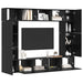 Set comodă TV Pe perete 8 pcs Stejar Negru Lemn compozit - WALTI WALTI
