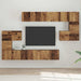 Set comodă TV Pe perete 10 pcs Lemn Vechi Lemn compozit - WALTI WALTI