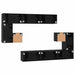 Set comodă TV Pe perete 10 pcs Stejar Negru Lemn compozit - WALTI WALTI