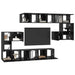 Set comodă TV Pe perete 10 pcs Stejar Negru Lemn compozit - WALTI WALTI