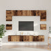 Set comodă TV Pe perete 8 pcs Lemn Vechi Lemn compozit - WALTI WALTI