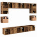Set comodă TV Pe perete 8 pcs Lemn Vechi Lemn compozit - WALTI WALTI