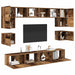 Set comodă TV Pe perete 8 pcs Lemn Vechi Lemn compozit - WALTI WALTI