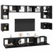 Set comodă TV Pe perete 8 pcs Stejar Negru Lemn compozit - WALTI WALTI