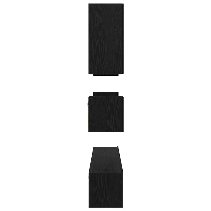 Set comodă TV Pe perete 8 pcs Stejar Negru Lemn compozit - WALTI WALTI