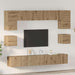 Set comodă TV Pe perete 8 pcs Stejar Artizanal Lemn compozit - WALTI WALTI