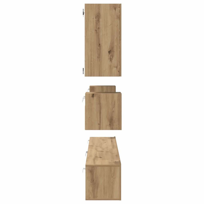 Set comodă TV Pe perete 8 pcs Stejar Artizanal Lemn compozit - WALTI WALTI