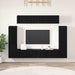 Set comodă TV cu raft 8 pcs Stejar negru 80 x 30 x 30.5 cm - WALTI WALTI