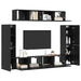 Set comodă TV cu raft 8 pcs Stejar negru 80 x 30 x 30.5 cm - WALTI WALTI