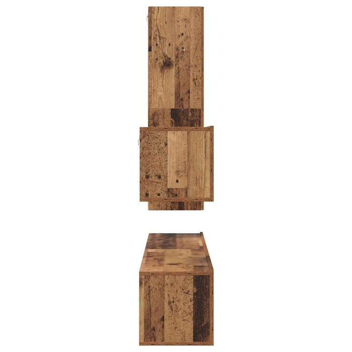 Set comodă TV cu sertar 4 pcs Lemn Vechi Lemn compozit - WALTI WALTI