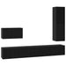 Set comodă TV cu sertar 4 pcs Stejar Negru Lemn compozit - WALTI WALTI