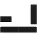 Set comodă TV cu sertar 4 pcs Stejar Negru Lemn compozit - WALTI WALTI