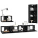Set comodă TV cu sertar 4 pcs Stejar Negru Lemn compozit - WALTI WALTI