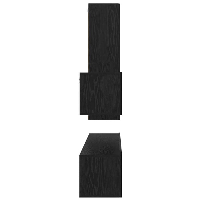 Set comodă TV cu sertar 4 pcs Stejar Negru Lemn compozit - WALTI WALTI