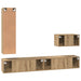 Set comodă TV cu sertar 4 pcs Stejar Artizanal Lemn compozit - WALTI WALTI
