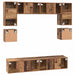 Set comodă TV Pe perete 8 pcs Lemn Vechi Lemn compozit - WALTI WALTI