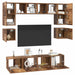 Set comodă TV Pe perete 8 pcs Lemn Vechi Lemn compozit - WALTI WALTI