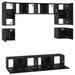 Set comodă TV Pe perete 8 pcs Stejar Negru Lemn compozit - WALTI WALTI