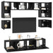 Set comodă TV Pe perete 8 pcs Stejar Negru Lemn compozit - WALTI WALTI