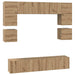 Set comodă TV Pe perete 8 pcs Stejar Artizanal Lemn compozit - WALTI WALTI