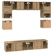 Set comodă TV Pe perete 8 pcs Stejar Artizanal Lemn compozit - WALTI WALTI