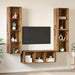 Set dulap TV 3 pcs Lemn vechi 37 x 37 x 142.5 cm Lemn compozit - WALTI WALTI